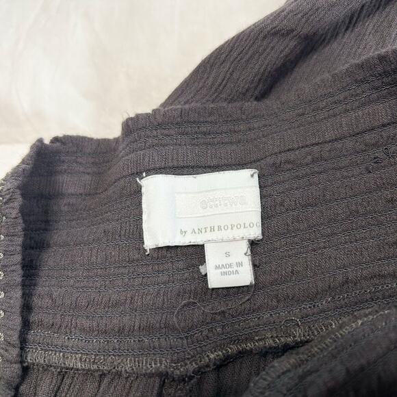 Anthropologie Ett:Twa Sulawesi Smocked Harem Pants Black Rayon EUC Size Small - Picture 4 of 9